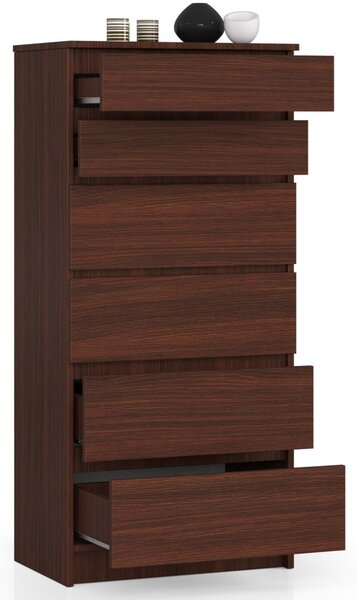 Ak furniture Komoda Kuba 60 cm - 6 zásuviek wenge