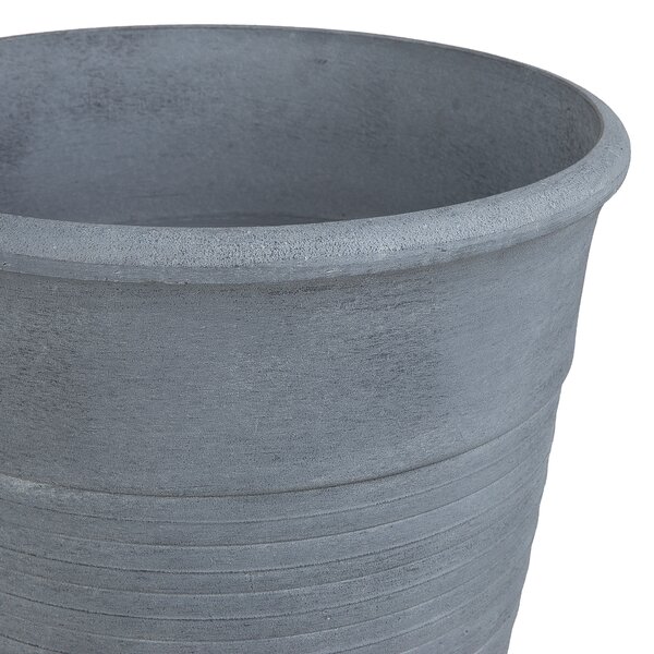 Sada 2 kvetináčov sivá kamenná zmes a polyresin okrúhle ⌀ 43 cm izbové vonkajšie črepníky