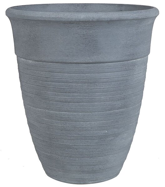 Sada 2 kvetináčov sivá kamenná zmes a polyresin okrúhle ⌀ 50 cm izbové vonkajšie črepníky