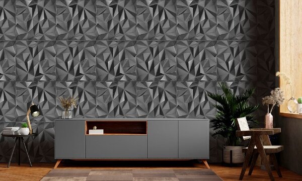 Stropné panely 3D XPS K58, rozmer 50 cm x 50 cm, Zirkon čierny, IMPOL TRADE