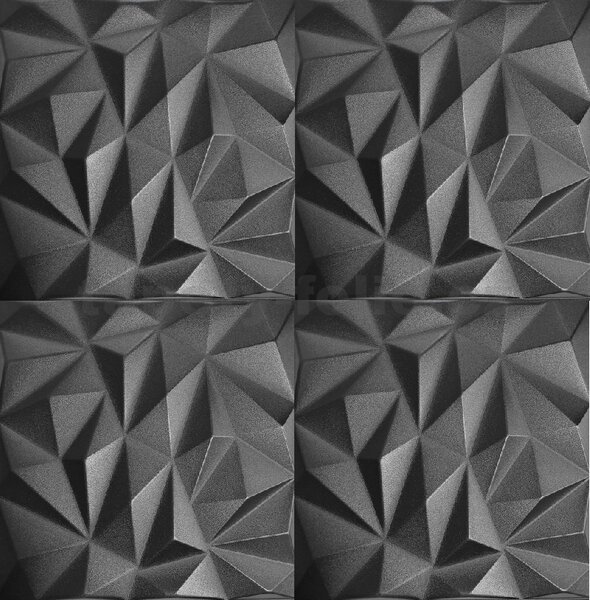 Stropné panely 3D XPS K58, rozmer 50 cm x 50 cm, Zirkon čierny, IMPOL TRADE