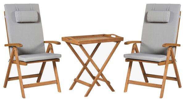 Sada 2 podsedákov na záhradné stoličky svetlosivá polyesterové vonkajšie podsedáky moderný dizajn
