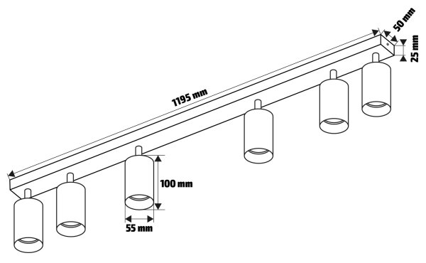 Brilagi - Bodové svietidlo SELE 6xGU10/30W/230V antracit