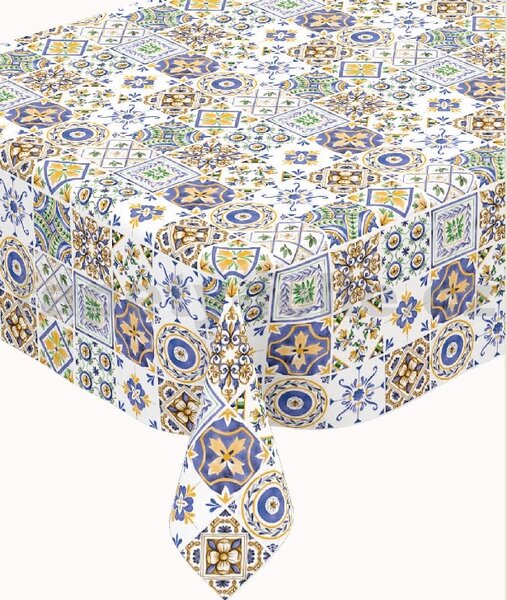 Obrus PVC 191A Maroccan modro-žltý metráž, 20 m x 140 cm, IMPOL TRADE