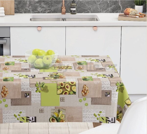 Obrus PVC 148A avokádo s olivami metráž, 20 m x 140 cm, IMPOL TRADE