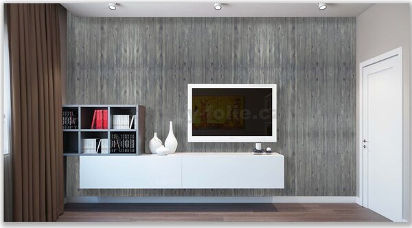 Samolepiace penové 3D panely W2-05, rozmer 70 x 70 cm, drevený obklad borovica sivá, IMPOL TRADE
