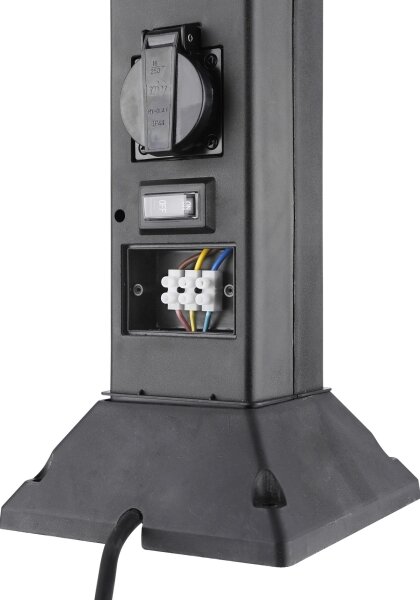 Solight PG05 - Vonkajšia lampa s 2 zásuvkami 1xE14/15W/230V IP44 čierna