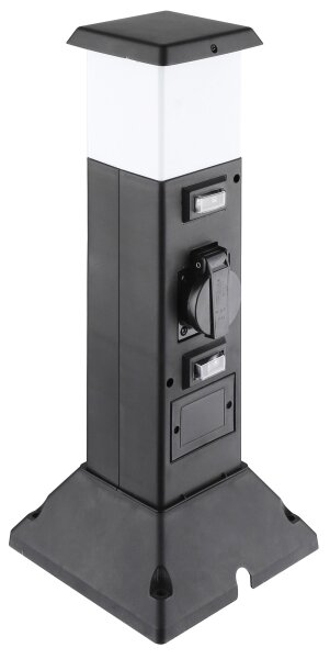 Solight PG05 - Vonkajšia lampa s 2 zásuvkami 1xE14/15W/230V IP44 čierna