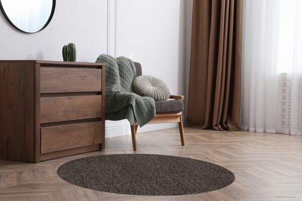 Ayyildiz, Kusový koberec Life Shaggy 1500 taupe kruh, 200x200 (priemer) kruh, hnedá, obývacia izba