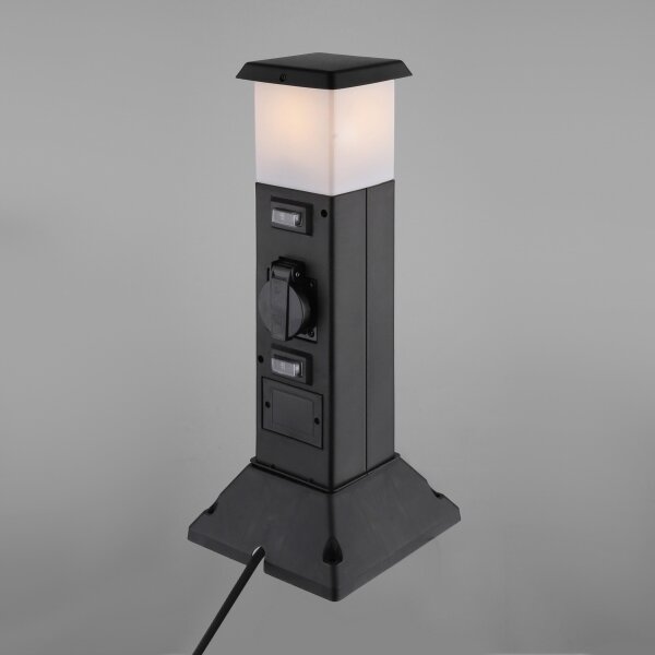 Solight PG05 - Vonkajšia lampa s 2 zásuvkami 1xE14/15W/230V IP44 čierna