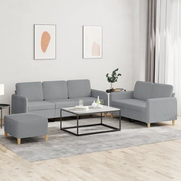 Maison Exclusive – 3-dielna sedacia súprava s vankúšmi, svetlosivá látka
