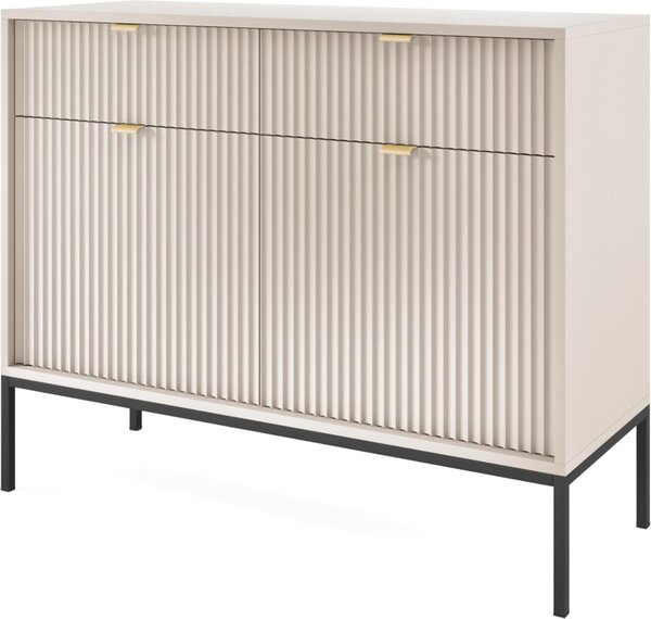 Komoda NANAIMO KSZ104 - Kašmír - Zlaté úchyty - 2 zásuvky - šírka 104 cm, výška 83 cm, hĺbka 39 cm