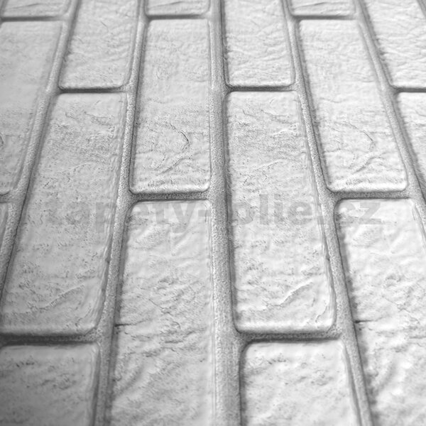 Samolepiace penové 3D panely 2603, rozměr 60 x 30 cm, tehla sivá so sivou škárou, IMPOL TRADE