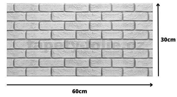 Samolepiace penové 3D panely 2603, rozměr 60 x 30 cm, tehla sivá so sivou škárou, IMPOL TRADE