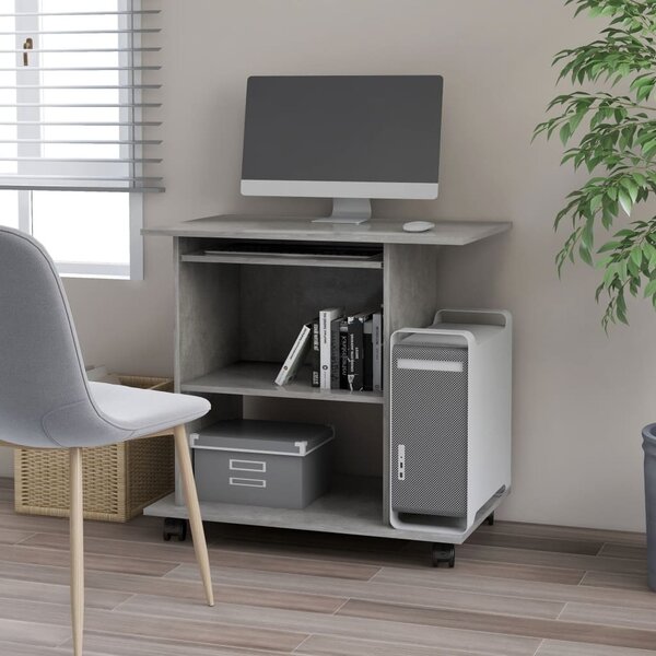 Maison Exclusive - písací stôl betónovo sivý 80x50x75 cm drevený materiál