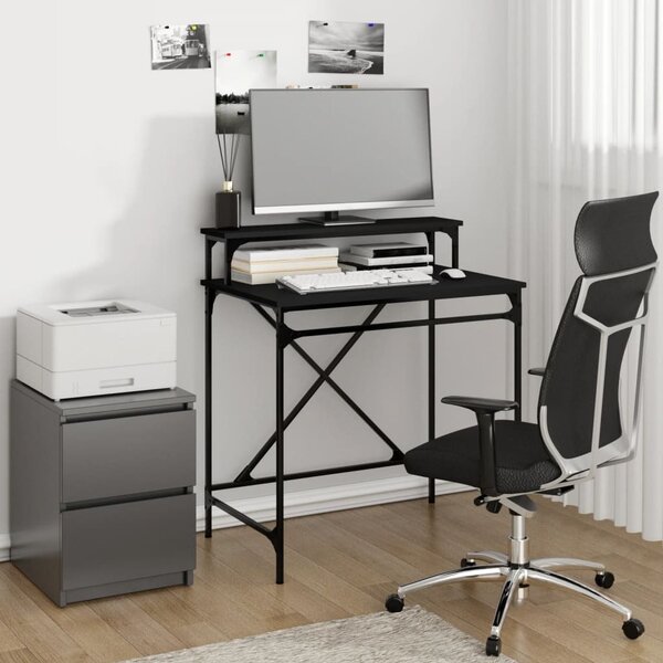 Maison Exclusive - písací stôl čierny 80x50x90 cm drevený materiál a železo