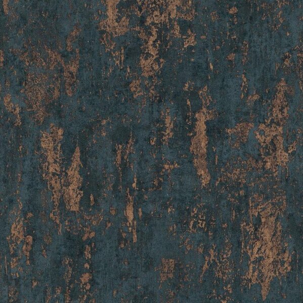 Vliesové tapety na stenu Casual Chic 10273-44, rozmer 10,05 m x 0,53 m, moderná vertikálna stierka tmavo modrá s bronzovými odleskami, Erismann
