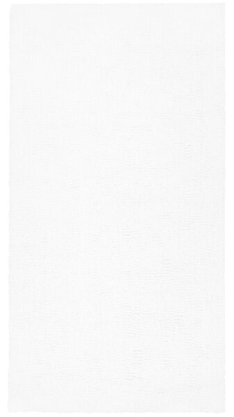Koberec biely 80 x 150 cm moderný všívaný strojom obdĺžnikový huňatý s vysokým vlasom
