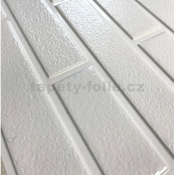 Obkladové panely 3D PVC 03, rozmer 440 x 580 mm, malá tehla biela , IMPOL TRADE