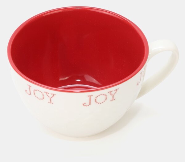 Sinsay - Keramický vianočný hrnček s nápisom „Joy“ - červená