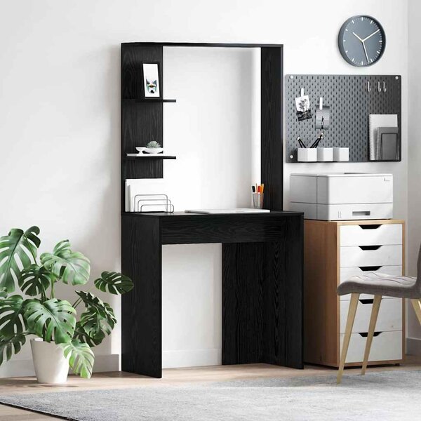 Maison Exclusive – písací stôl, čierna farba, vzhľad dubového dreva, materiál: drevotrieska