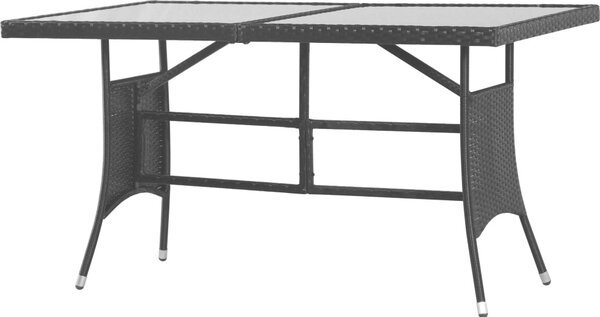 Maison Exclusive - Záhradný stôl čierny 140x80x74 cm polyratanový