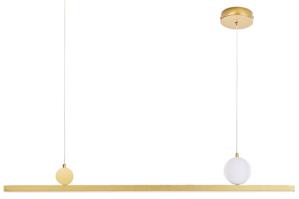 LED závesná lampa zlatá kovová na strop dizajnové osvetlenie moderný štýl obývačka jedáleň