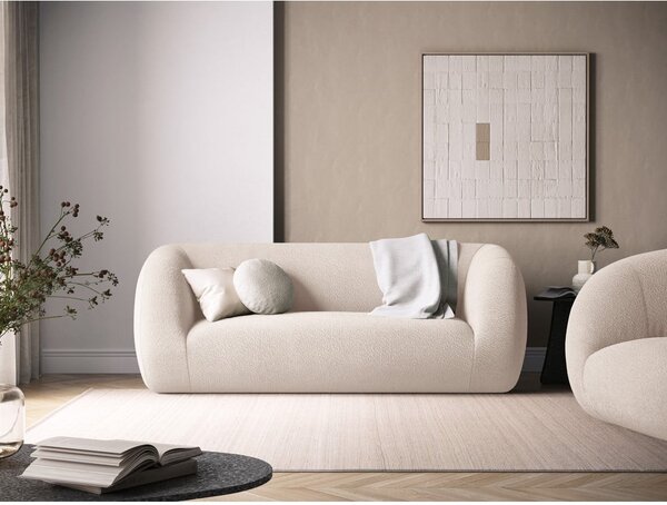 Krémová pohovka z textílie buklé 210 cm Essen – Cosmopolitan Design