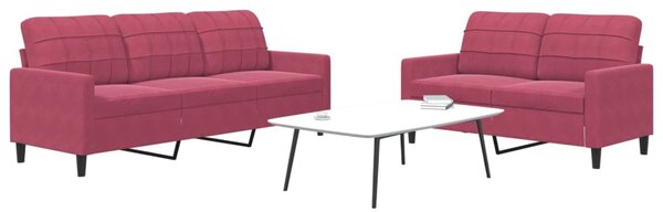 Maison Exclusive – 2-dielna sedacia súprava s vankúšmi z vínovočerveného zamatu