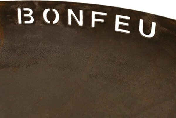 Misa na oheň BonFeu BonBowl Plus 80 cm - misy na oheň do záhrady - vonkajšie ohnisko a sud na oheň - miska na oheň s voliteľným grilovacím roštom z vysokokvalitnej ocele Corten - kôš na oheň do záhrady - 80x80x23,5 cm