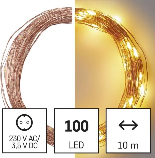 LED Vianočná vonkajšia reťaz 100xLED/15m IP44 teplá biela
