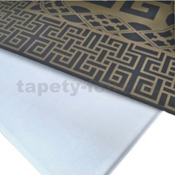 Stropné panely 3D XPS 0039, rozmer 50 cm x 50 cm, VERSO - grécky kľúč zlato-čierny, IMPOL TRADE