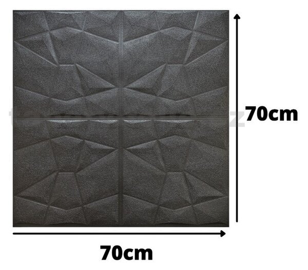 Samolepiace penové 3D panely S11, rozmer 70 x 70 cm, diamant čierny, IMPOLTRADE