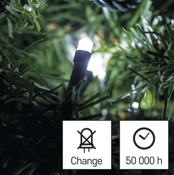 LED vonkajšia reťaz 40xLED/9m IP44 studená biela