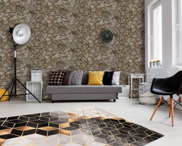 Obkladové panely 3D PVC TP10027353, rozmer 955 x 480 mm, pieskovcový kameň hnedý, GRACE
