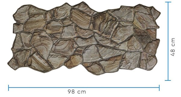 Obkladové panely 3D PVC TP10027353, rozmer 955 x 480 mm, pieskovcový kameň hnedý, GRACE