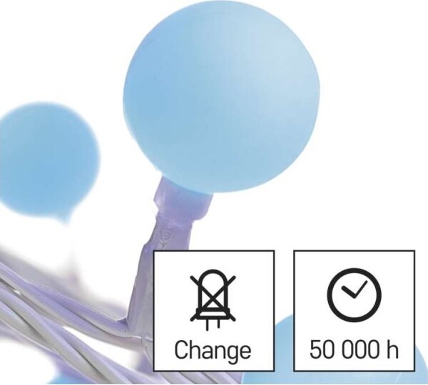 LED vonkajší reťaz 40xLED/9m IP44 modrá