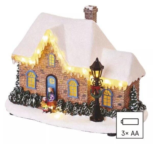 LED Vianočná dekorácia LED/3xAA domček