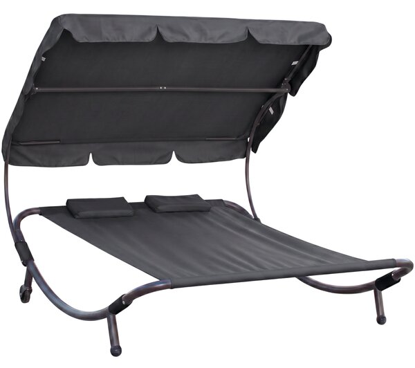 Relaxačné lehátko pre 2 osoby Craftfield Bahama,čierne