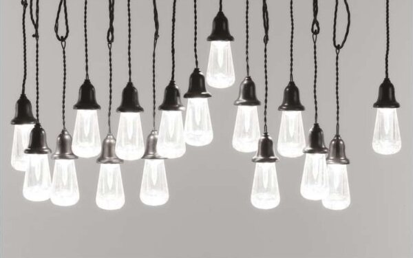LED vonkajšia dekoratívna reťaz 16xLED 8,6m IP44 studená biela