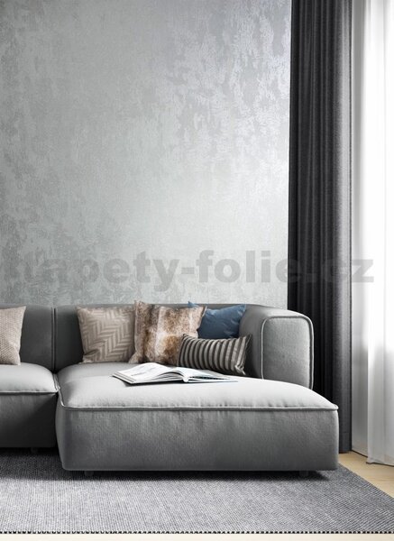Vliesové tapety na stenu City Glow 34275, rozmer 10,05 m x 0,53 m, benátsky štuk strieborná, A.S.Création