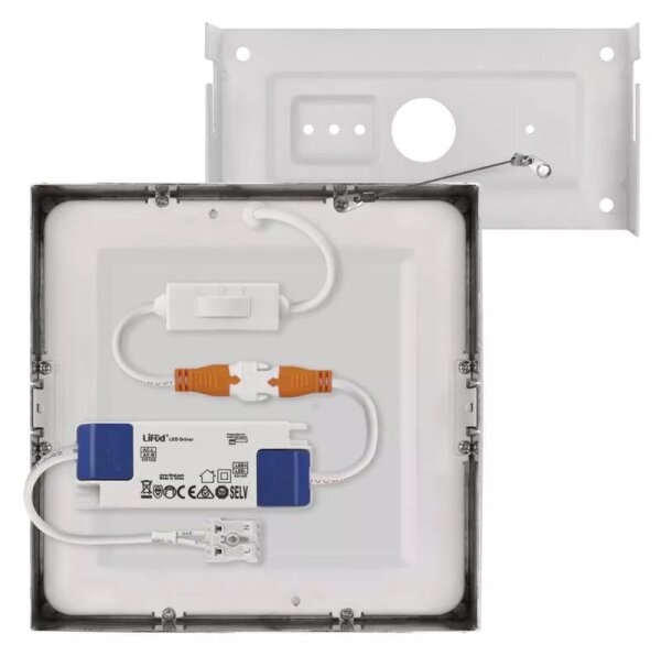 LED Stropné svietidlo LED/12,5W/230V 3000/3500/4000K 17x17 cm chróm