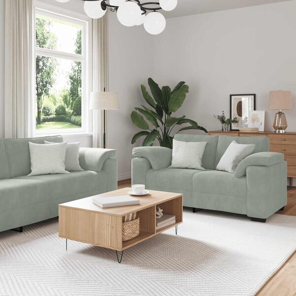 Maison Exclusive – 3-dielna sedacia súprava s vankúšmi, svetlosivý zamat