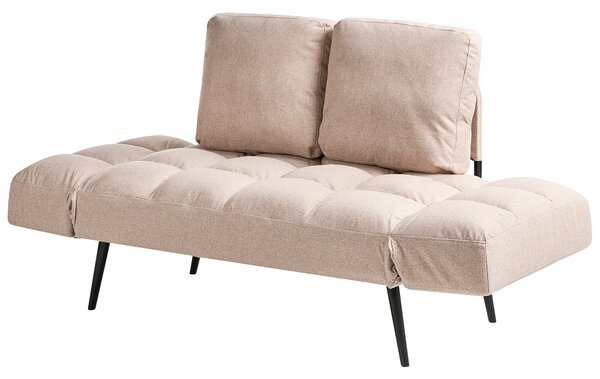 Rozkladacia pohovka béžová pre 2 osoby nastaviteľné bočné opierky minimalistická