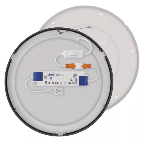 LED Stropné svietidlo LED/28,5W/230V 3000/3500/4000K pr. 30 cm čierna