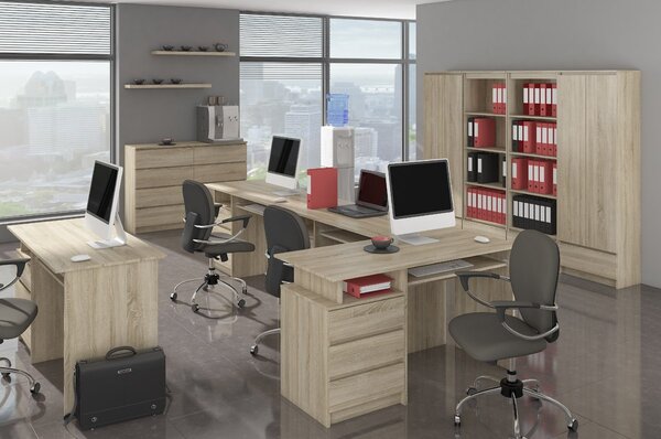 Ak furniture Volně stojící psací stůl CLP 135 cm dub sonoma