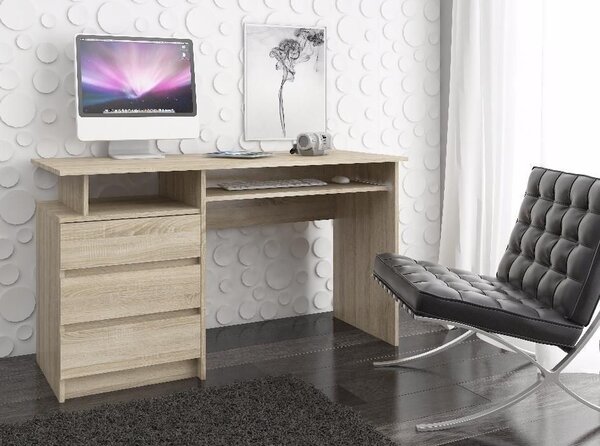 Ak furniture Volně stojící psací stůl CLP 135 cm dub sonoma