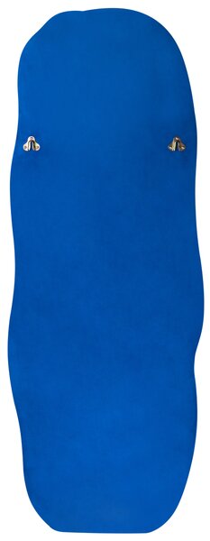 Nástenné zrkadlo modré MDF zamatový rám sklo 160 x 56 cm nepravidelný tvar závesné na stenu moderný štýl doplnky