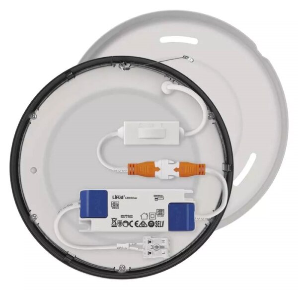 LED Stropné svietidlo LED/12,5W/230V 3000/3500/4000K pr. 17 cm čierna