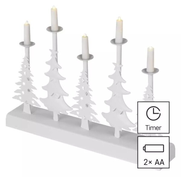 LED Vianočný svietnik LED/2xAA biela